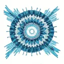 ocean waves transforming into concentric mandala patterns, abstract symmetry, depth and expansion, clean line work tattoo design idea