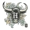 lazy H over U cattle brand  tattoo design idea