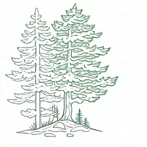 evergreen tree tattoo design idea