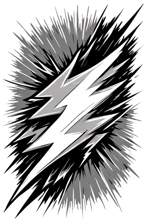 lightening bolt striking tattoo design idea