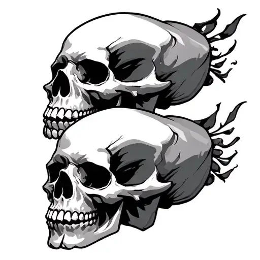 three skulls from top to bottom with innovative design tattoo design idea