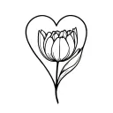 heart and tulip tattoo design idea