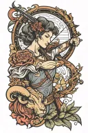 Aries Sagittarius archer shooting tattoo design idea