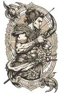 Aries Sagittarius archer shooting tattoo design idea