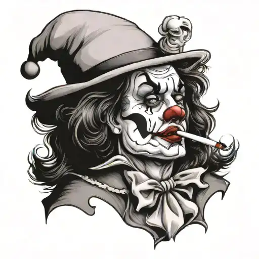 Kristy the clown smoking tattoo design idea