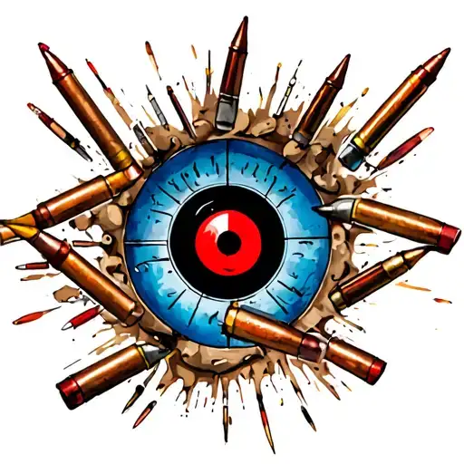 milli with target surrounded by bullet tattoo design idea