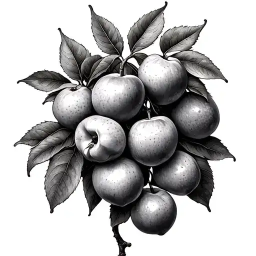 tree with 9 fruits on it tattoo design idea