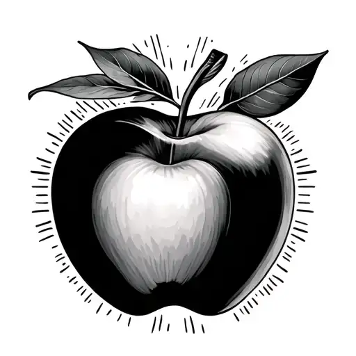 apple lucky law of attraction tattoo design idea