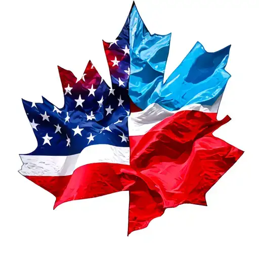 guatemalan, canadian, and american flag mixed together tattoo design idea