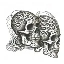 masculin skeleton psalms 23:4 boldly displayed intertwined tattoo design idea