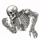 masculin skeleton psalms 23:4 boldly displayed intertwined tattoo design idea