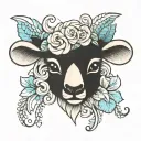 cute lamb face tattoo design idea