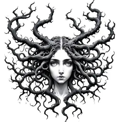medusa tree tattoo design idea