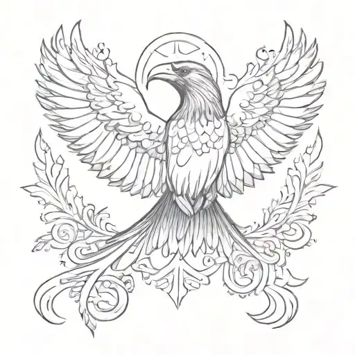 Raven Open Wings Nordic mythology inspired tattoo tattoo design idea