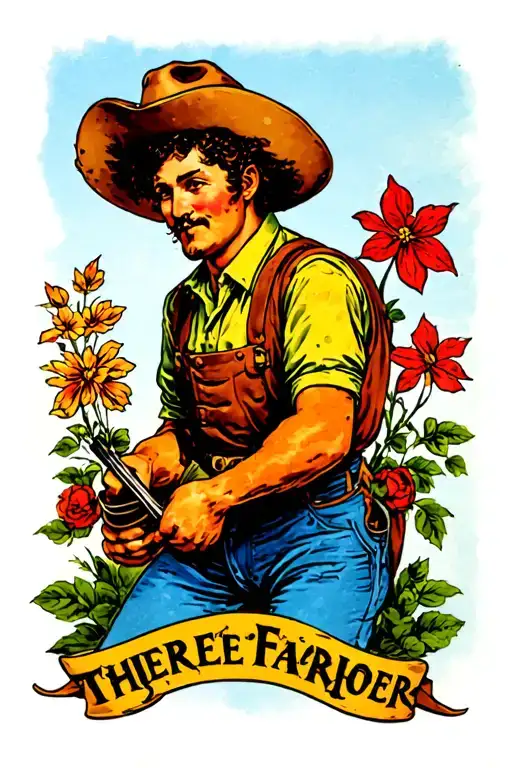 There is Farmer tattoo design idea