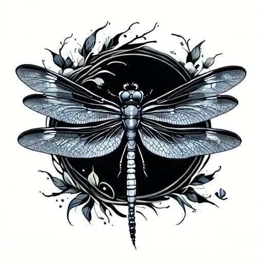 Neo Traditional Dragonfly tattoo design idea