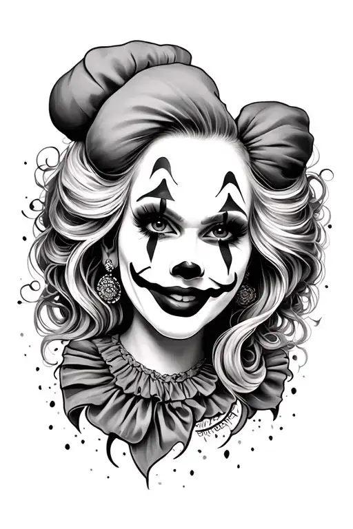 chicano tattoo face clown woman tattoo design idea