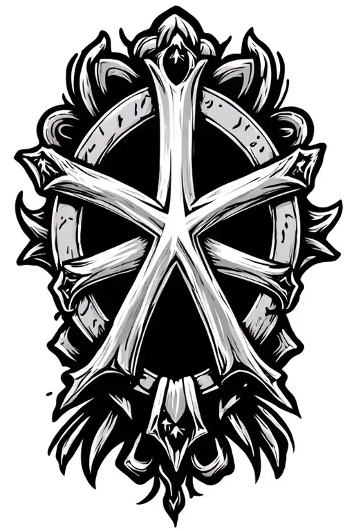 mariners cross tattoo design idea