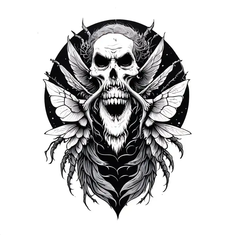 beelzebub forgiveness tattoo design idea