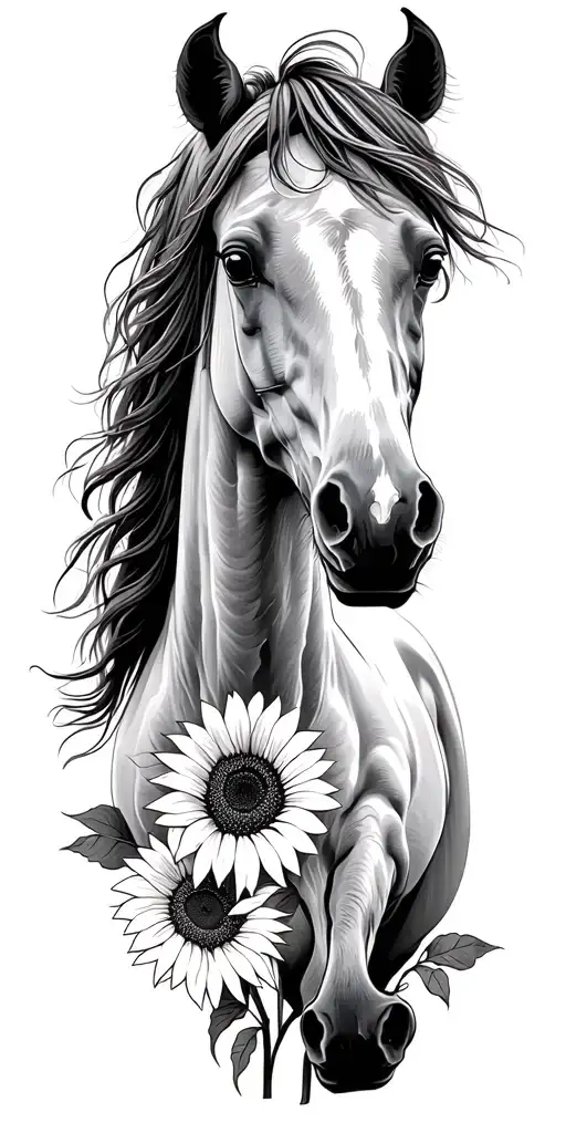 horses sunflowers travel tattoo tattoo design idea