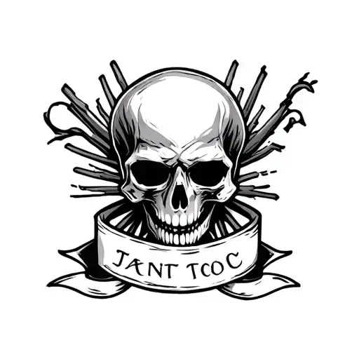 skull with banner tattoo tattoo design idea