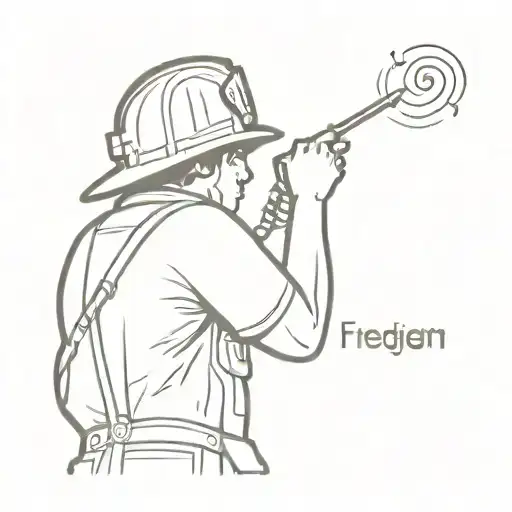 firefighter and a phrase that says more than just a dream in typewriter letters tattoo design idea