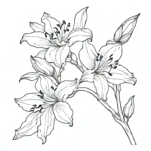 gladioli violet daisy flower tattoo design idea
