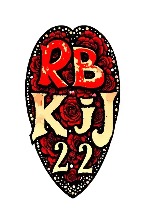 "RB KJ 22" anti-suicide semi colon incorporated within the design tattoo design idea