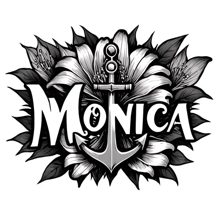 "Monica" "Monica" "Monica" lily anchor tattoo design idea