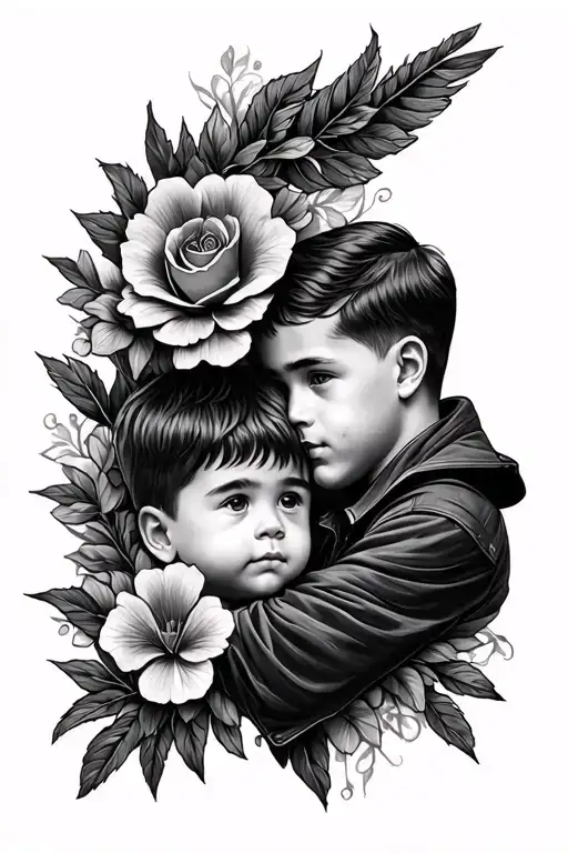 memorial tattoo for a lost father son tattoo design idea