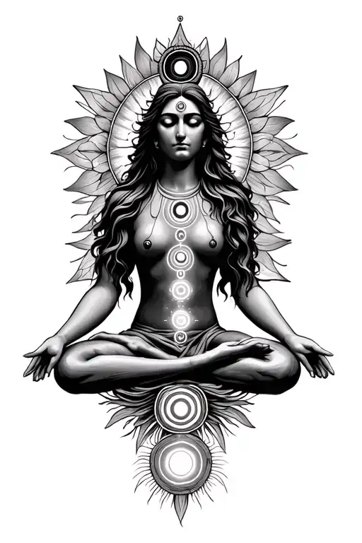 enlightenment chakras tattoo design idea