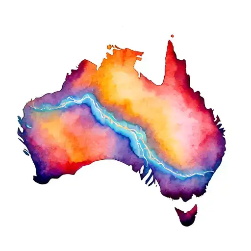 Australia state of New South Wales outline with gemstone Opal vein running through it tattoo design idea