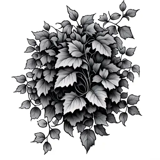 Ivy vines growing in a twirl tattoo design idea