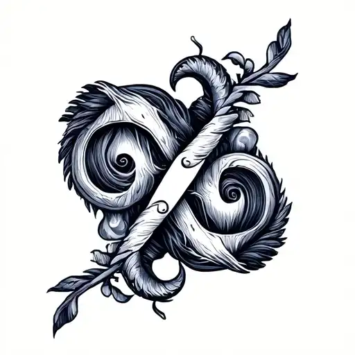 aquarius and gemini zodiac symbols representing tattoo design idea