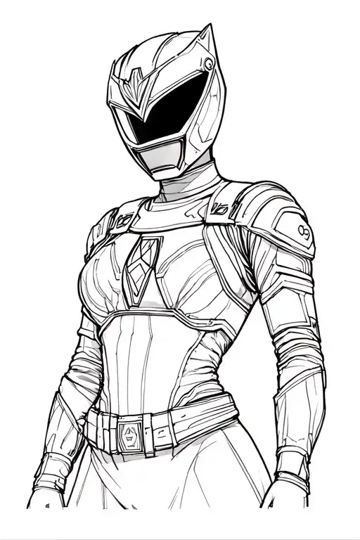 woman power ranger tattoo design idea