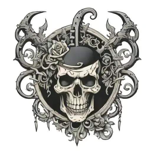 dark mysterious psychopath tattoo design idea