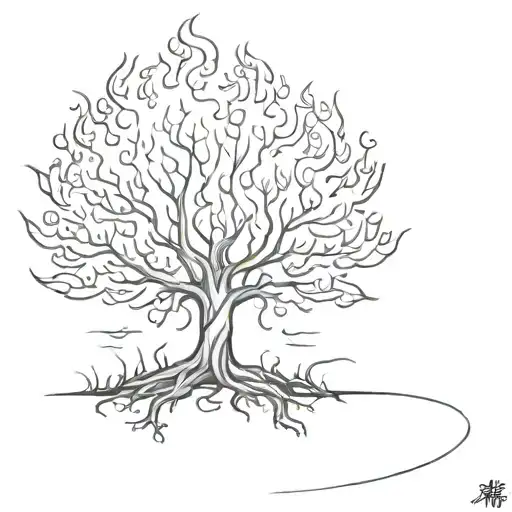 the burning bush with fire tattoo design idea