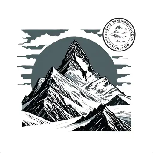 Matterhorn on the postcard style tattoo. fine line tattoo design idea