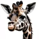 realistic giraffe with monkey tattoo design idea