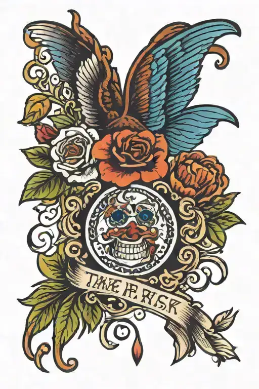 take the risk or lose the chance tattoo design idea