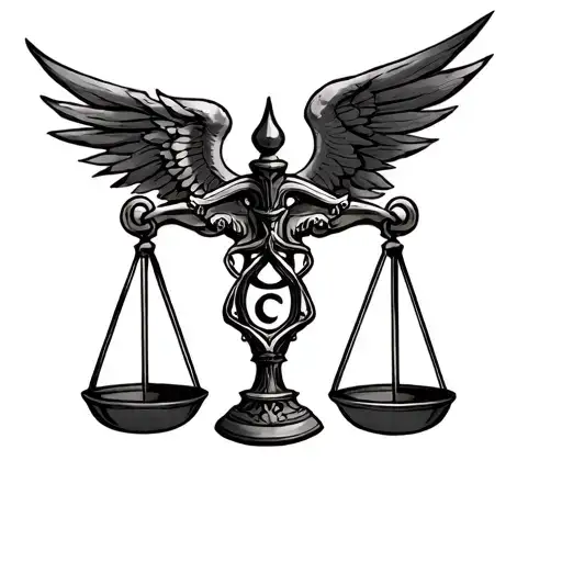 Scales Justice Tetragrammaton tattoo design idea