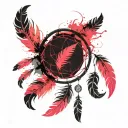 Feather Pink Dreamcatcher cute tattoo design idea