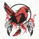 Feather Pink Dreamcatcher cute tattoo design idea