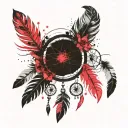 Feather Pink Dreamcatcher cute tattoo design idea