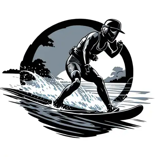 Water Ski tattoo design idea