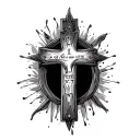 1 Peter 5:7 scripture three crosses tattoo design idea