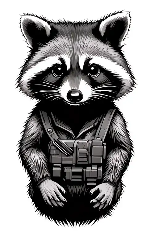 Tactical Raccoon tattoo design idea
