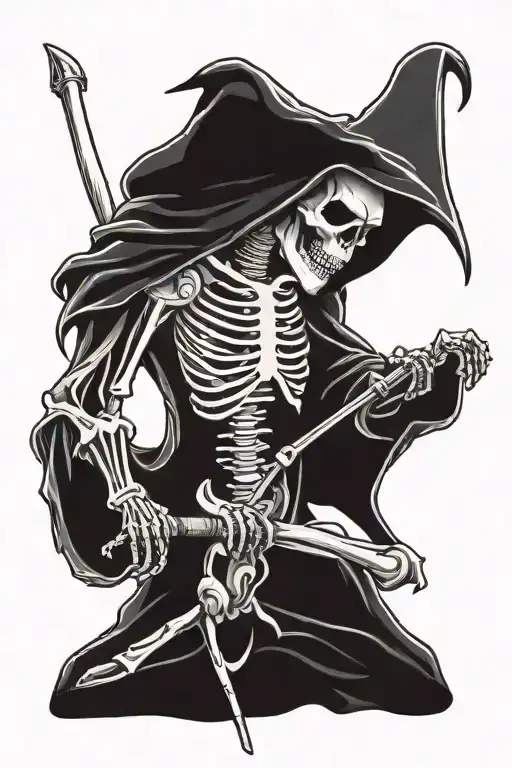 grim reaper but bender as the skeleton  tattoo design idea