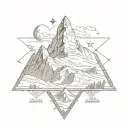 matterhorn triangle border tattoo design idea
