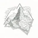 matterhorn triangle border tattoo design idea